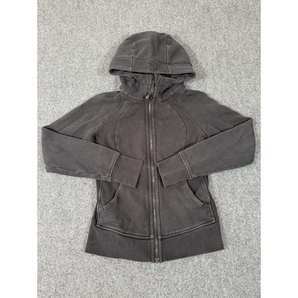 Lululemon Scuba Hoodie Light Cotton Fleece Womens 4 Black W4AWNS